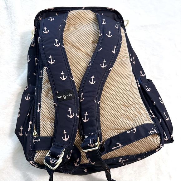 JuJuBee Legacy Nautical Backpack Diaper bag the Admiral anchors navy like new - Picture 8 of 9